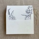 Navy grand peony floral envelope liner for A7 square flap envelope | pack of 10 Envelope Liners