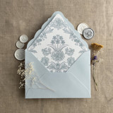 Venetian floral steel blue liner for A7 euro flap envelope | pack of 10 Envelope Liners