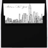 New York with World Trade Center Skyline Envelope Liner with custom text/saying | Set of 10 | For 5x7 Minted Square Flap Envelope Envelope Liners