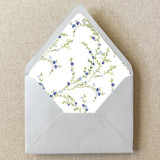 Blue Floral Envelope Liner | Set of 10 | For 5x7” Invitations Envelope Liners