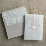 White English botanical vellum wrap for 5x7 card + liner for A7 square envelope Envelope Liners