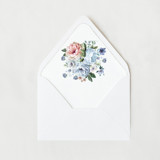 Powder Blue and Blush Floral  | Set of 25 Euro Envelope Liners Envelope Liners