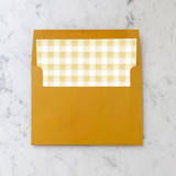 A7 Envelope Liners Holiday Gingham Gold (set of 10) Square