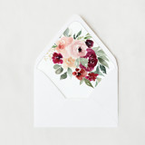 Burgundy Blush Floral Liner | Set of 25 Euro Envelope Liners Envelope Liners