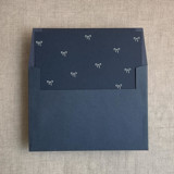 Navy baby ribbon bows envelope liner for A7 square flap envelope | pack of 10 Envelope Liners