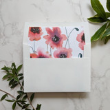 Poppies Watercolor Square Envelope Liner | Set of 10 Envelope Liners