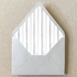 Grey Stripe Envelope Liner | Set of 10 | For 5x7” Invitations Envelope Liners