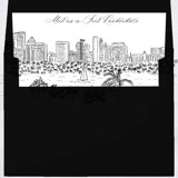 Fort Lauderdale Skyline Envelope Liner with custom text/saying | Set of 10 | For 5x7 Minted Square Flap Envelope Envelope Liners