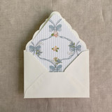 Blue genie floral bows envelope liner for A7 euro flap envelope | pack of 10 Envelope Liners