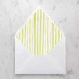 A7 Envelope Liners Chartreuse Green Stripes (set of 10) Envelope Liners