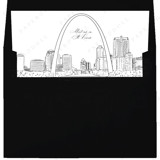 St. Louis Skyline Envelope Liner with custom text/saying | Set of 10 | For 5x7 Minted Square Flap Envelope Envelope Liners
