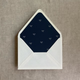 Navy baby ribbon bows envelope liner for A7 euro flap envelope | pack of 10 Envelope Liners
