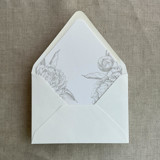 Oyster grand peony vintage floral envelope liner for A7 euro flap envelope | pack of 10 Envelope Liners