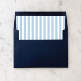 A7 Envelope Liners Dusty Blue Thin Stripes Square Flap (set of 10) Envelope Liners