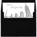 Empire State Building and Chrysler Building in NYC Envelope Liner with custom text/saying | Set of 10 | For 5x7 Minted Square Flap Envelope Envelope Liners