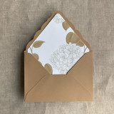 Antique hydrangea gold liner for A7 euro flap envelope | pack of 10 Envelope Liners