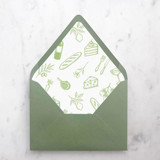A7 Envelope Liners Illustrated Wedding Foods (set of 10) Envelope Liners