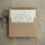 Adorable wild floral envelope liner for A7 square flap envelope | pack of 10 Envelope Liners