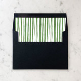 A7 Envelope Liners Holiday Green Stripes (set of 10) Square Envelope Liners