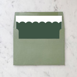 A7 Envelope Liners Holiday Scalloped Green (set of 10) Square