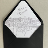 Knoxville Skyline Envelope Liner with custom text | Set of 10 |Self Adhesive| For 5x7 Euro Flap Envelope Envelope Liners