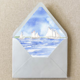 Coastal Sailboats Envelope Liner | Set of 10 | For 5x7” Invitations Envelope Liners