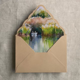 Swans by the pond envelope liner for A7 euro flap envelope | pack of 10 Envelope Liners