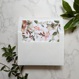 Vintage Floral Watercolor Square Envelope Liner | Set of 10 Envelope Liners