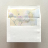 A7 Envelope Liners Silvered Floral in Sage for Straight Flap Envelopes | Pack of 10 Envelope Liners