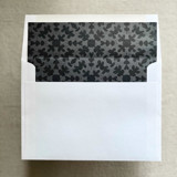 A7 Envelope Liners Isabella in Noir on Noir for Straight Flap Envelopes | Pack of 10 Envelope Liners