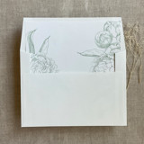 Sage grand peony floral envelope liner for A7 square flap envelope | pack of 10 Envelope Liners