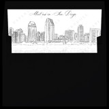 San Diego Skyline Envelope Liner with custom text/saying | Set of 10 | For 5x7 Minted Square Flap Envelope Envelope Liners