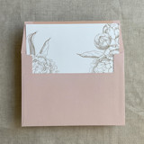 Hazelnut grand peony floral envelope liner for A7 square flap envelope | pack of 10 Envelope Liners
