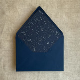 white ink print Stella Celestial printed midnight blue envelope liner for A7 euro flap envelope | pack of 10 Envelope Liners