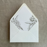 Moss grand peony vintage floral envelope liner for A7 euro flap envelope | pack of 10 Envelope Liners