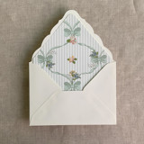 Green genie floral bows envelope liner for A7 euro flap envelope | pack of 10 Envelope Liners
