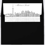 Toronto Skyline Envelope Liner with custom text/saying | Set of 10 | For 5x7 Minted Square Flap Envelope Envelope Liners
