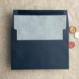 white ink print Stella Celestial printed vellum envelope liner for A7 square flap envelope Envelope Liners