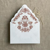 Venetian floral rust liner for A7 euro flap envelope | pack of 10 Envelope Liners