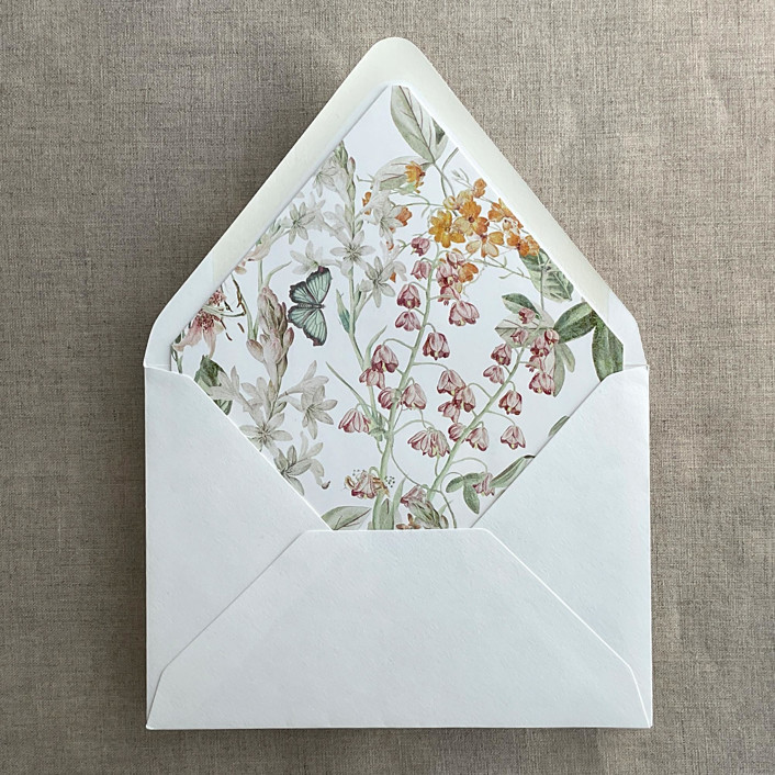 Fresco style floral printed envelope liner for A7 euro flap envelope pack of 10 Envelope