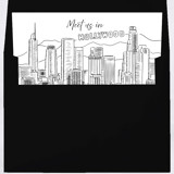 Hollywood Sign Skyline Envelope Liner with custom text/saying | Set of 10 | For 5x7 Minted Square Flap Envelope Envelope Liners