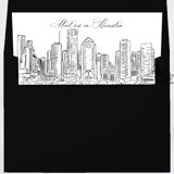 Houston Texas Skyline Envelope Liner with custom text/saying | Set of 10 | For 5x7 Minted Square Flap Envelope Envelope Liners