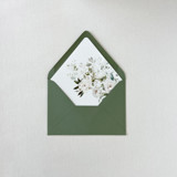 A7 euro flap White Floral and Greenery Envelope Liners | Set of 10 Envelope Liners