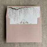 willow and swan mocha print liner for A7 square flap envelope | pack of 10 Envelope Liners
