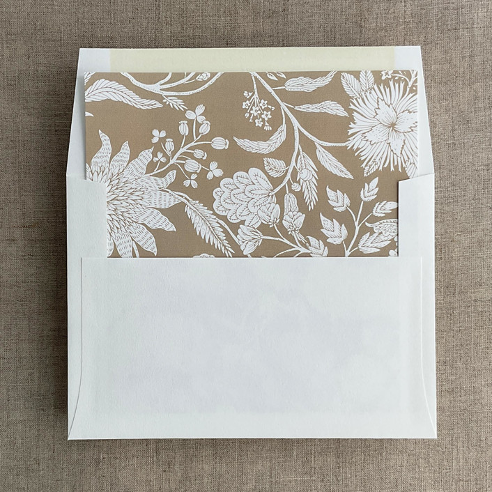 Reindeer fur botanical garden envelope liner for A7 square flap