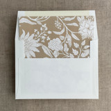 Reindeer fur botanical garden envelope liner for A7 square flap envelope | pack of 10 Envelope Liners