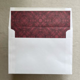 A7 Envelope Liners Isabella in Deep Red on Red for Straight Flap Envelopes | Pack of 10 Envelope Liners