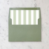 A7 Envelope Liners Sage Nautical Stripes Square Flap (set of 10) Envelope Liners