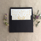 Faux gold English botanical garden liner for A7 square flap envelope | pack of 10 Envelope Liners