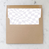 A7 Envelope Liners Lavender Warped Checkerboard Square Flap (set of 10) Envelope Liners